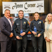City Councilman Anthony Coghill Presents INTO THE BREACH Award to Pittsburgh Police Officers Dominic Peretta & Rebecca Franks, with Amen Corner President June Yonas